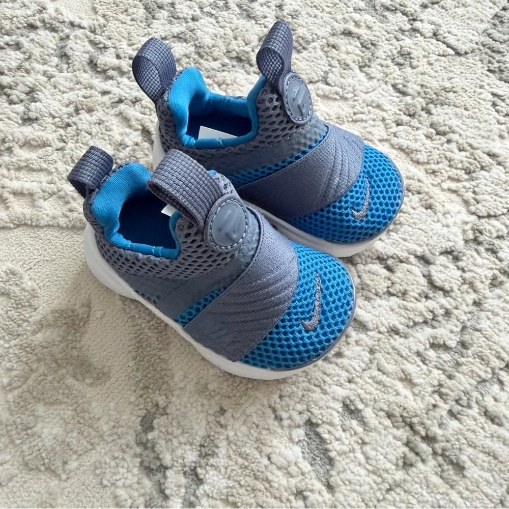 NIKE Presto Mesh Slip On Sneakers Blue Gray Size 3C Baby Unisex - Picture 2 of 6